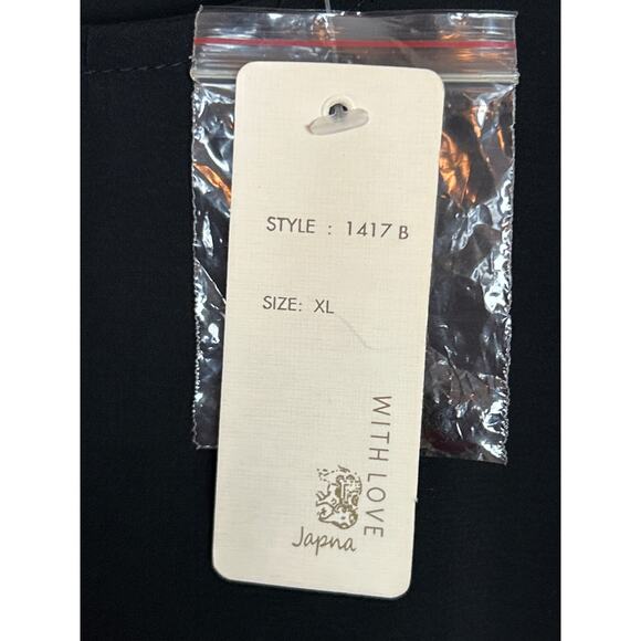 Japna women's XL Gray roll cuff lightweight blouse topm new boho pullover lace - Picture 4 of 6